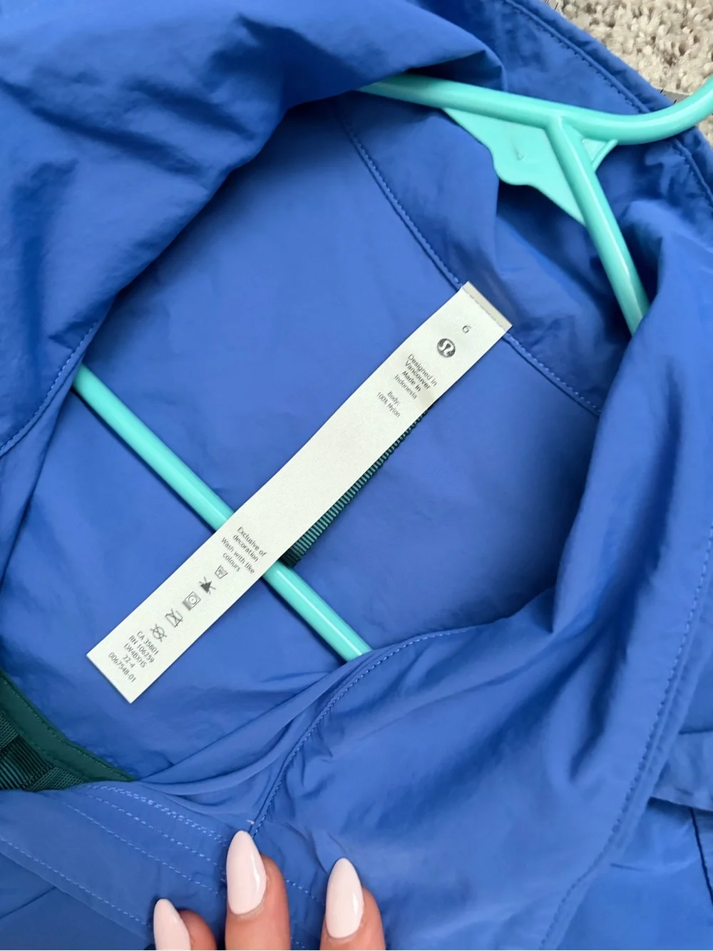 Lululemon Evergreen Full Zip Long Jacket Size 6 Green Jasper Wild Indigo Coat - Picture 7 of 10